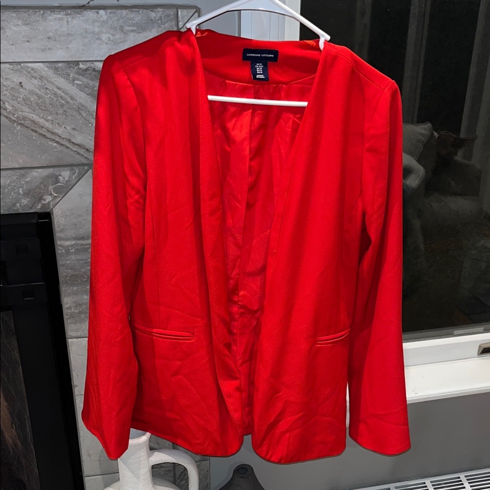 Bold Adrienne Vittadini Scarlet Red Blazer